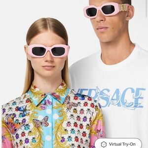 Versace Maxi Medusa Biggie Pink and Gold unisex Sunglasses Authentic VE4425u